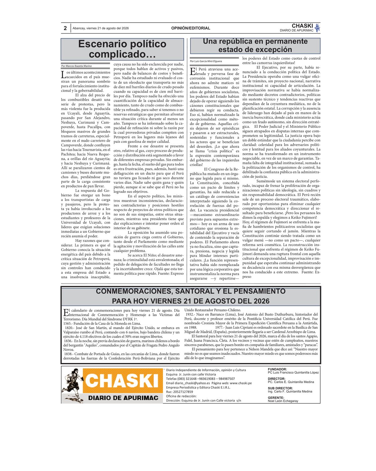 Página 2 - Diario Chaski