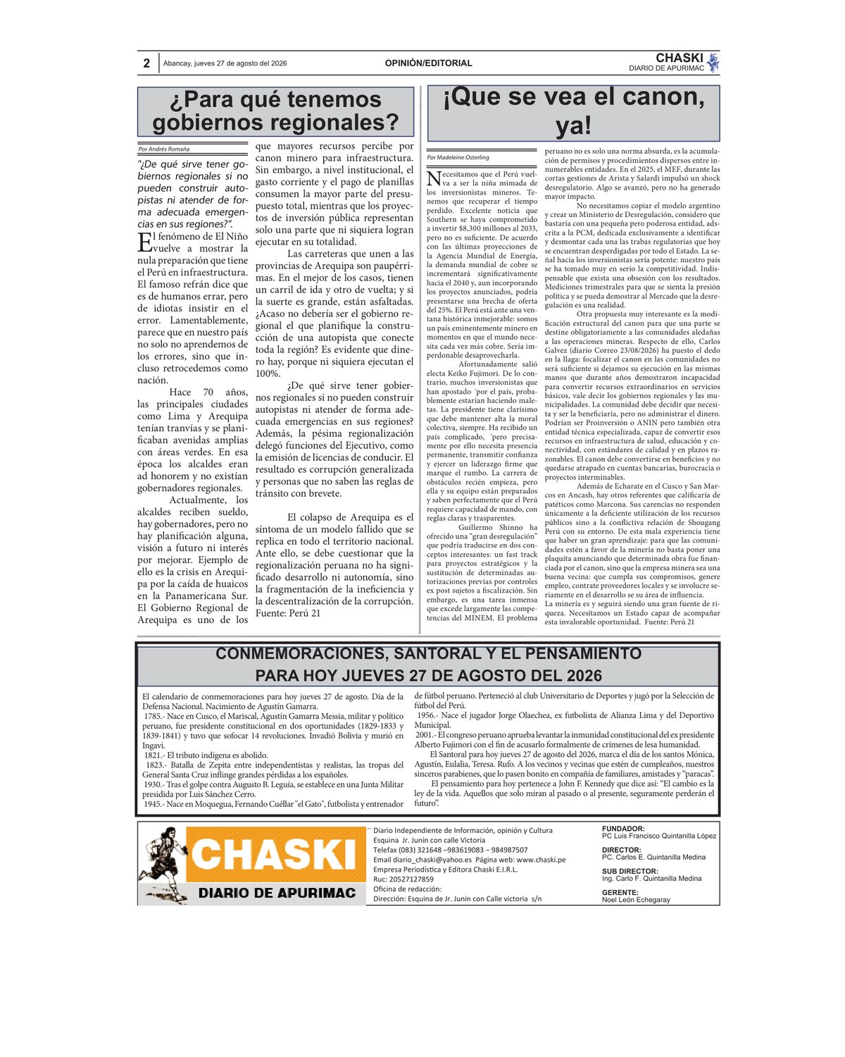 Página 2 - Diario Chaski