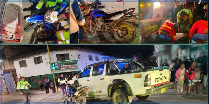 Dos heridos en choque entre motocicleta y camioneta en Curahuasi