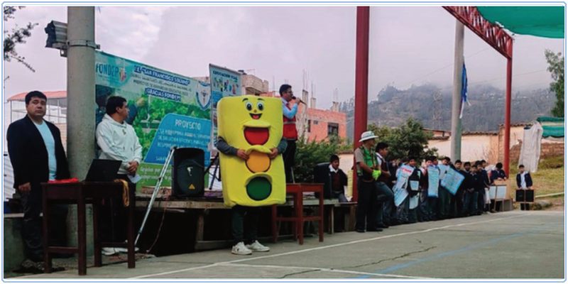 CORESEVI brindó charla sobre educación vial a estudiantes de la I.E. San Francisco Solano de Tamburco