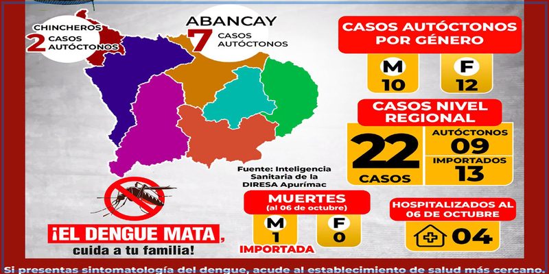 Apurímac registra 22 casos de dengue en lo que va del 2026
