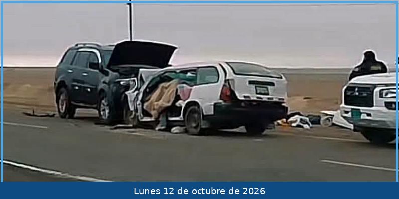 ¡Fatal accidente en Ocucaje- Ica! cinco fallecidos en violento choque entre un auto y camioneta